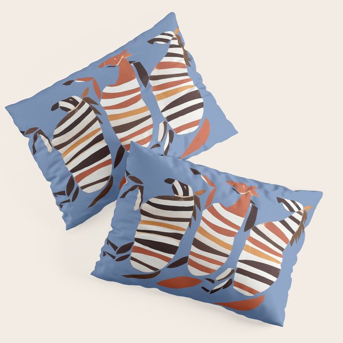 Striped Running Horses Pillow Sham Gallery Image 3