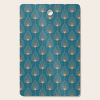 Vintage Copper & Turquoise Art Deco Floral Cutting Board Gallery Image 1