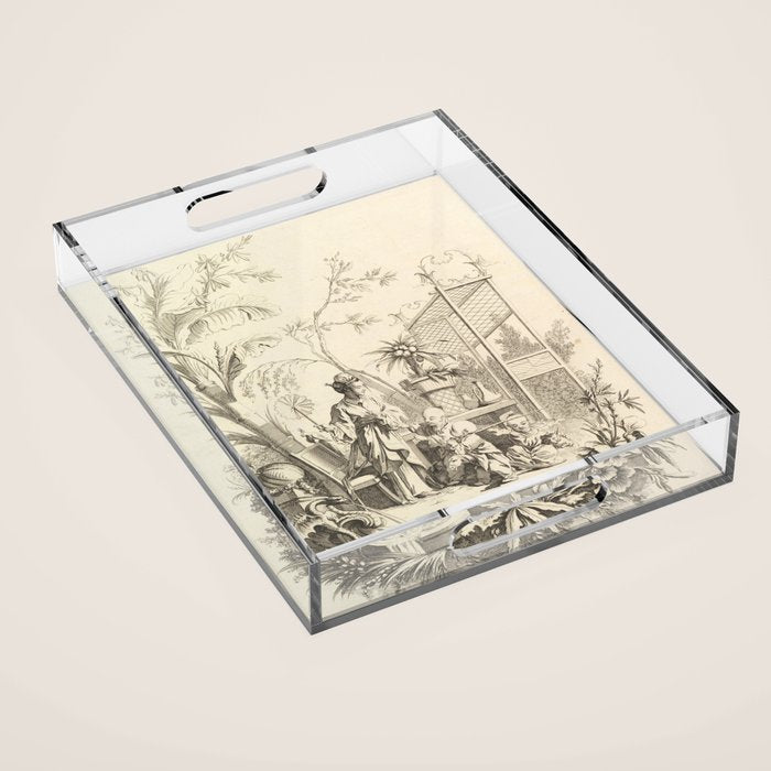 Grisaille Chinoiserie Acrylic Tray Gallery Image 1