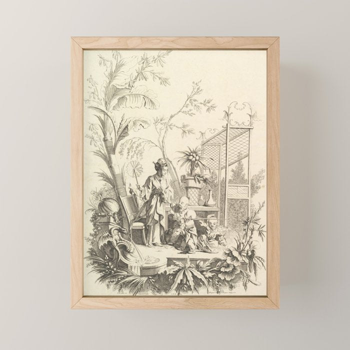Grisaille Chinoiserie Mini Art Print Gallery Image 1