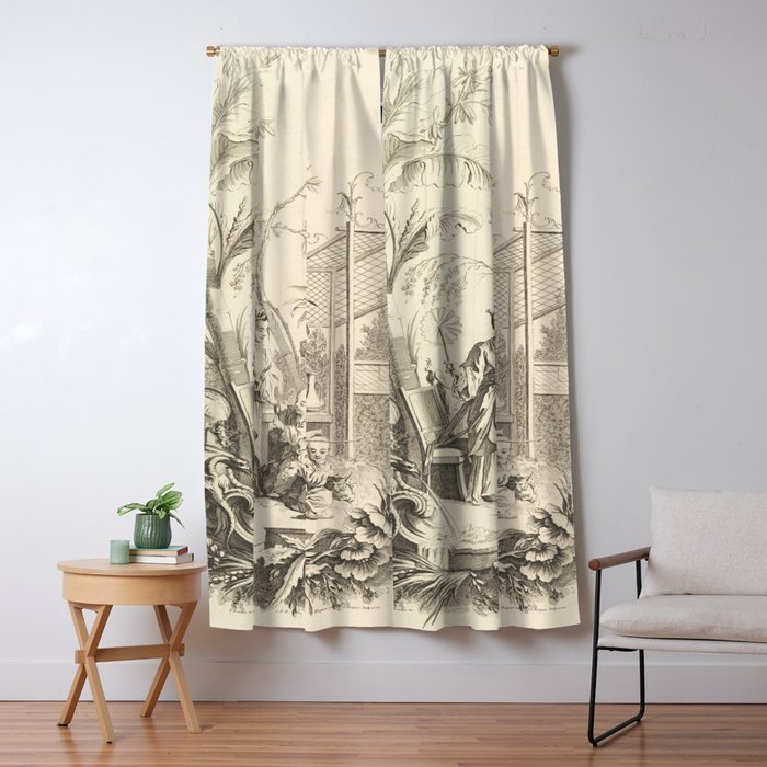 Grisaille Chinoiserie Window Curtain Gallery Image 5