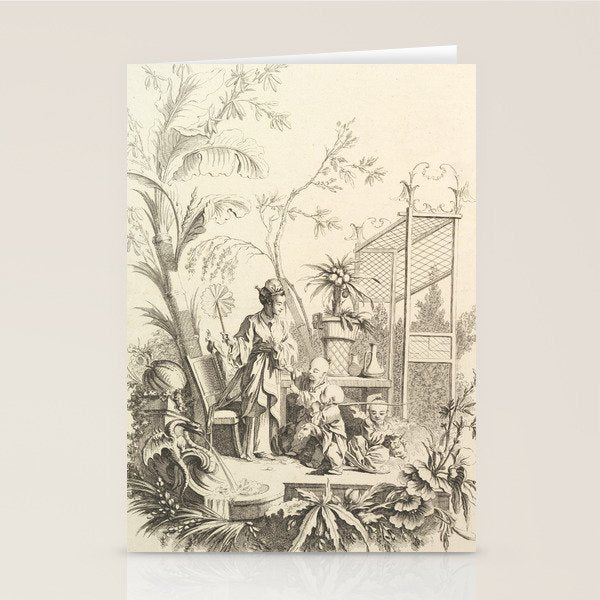 Grisaille Chinoiserie Stationery Card Gallery Image 2