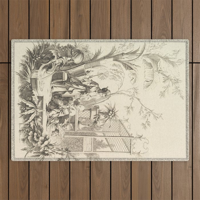 Grisaille Chinoiserie Outdoor Rug Gallery Image 1