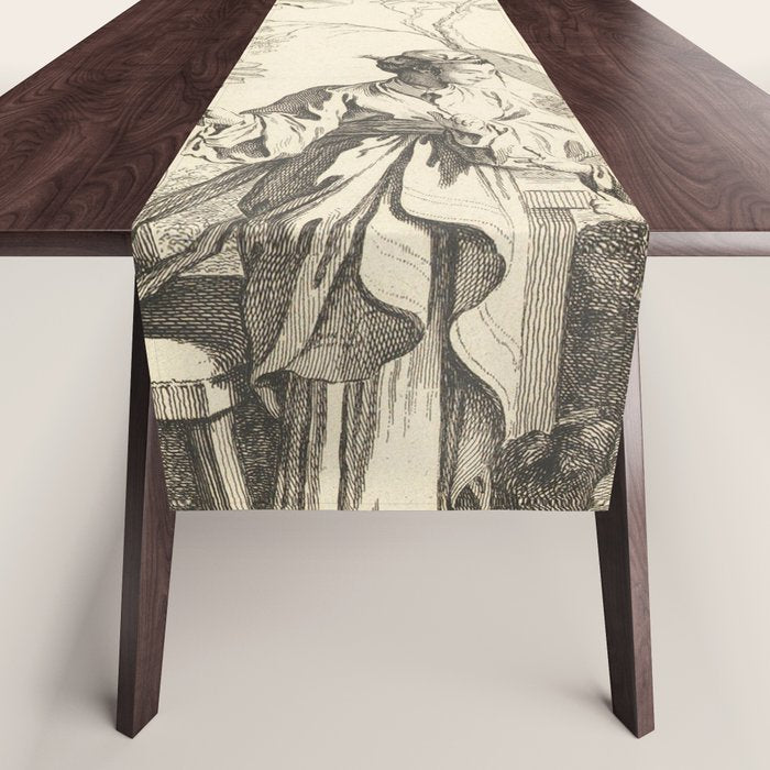 Grisaille Chinoiserie Table Runner Gallery Image 1