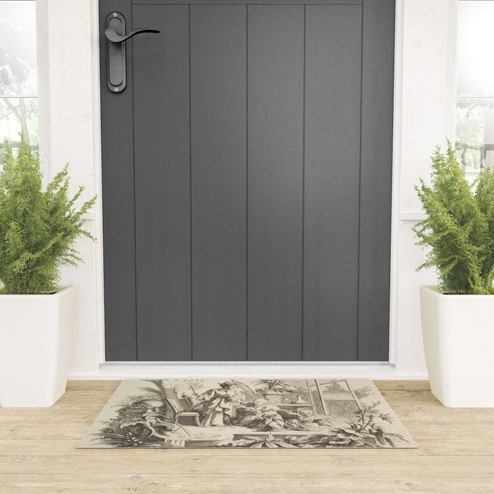 Grisaille Chinoiserie Welcome Mat Gallery Image 3