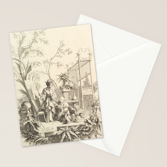 Grisaille Chinoiserie Stationery Card Gallery Image 2