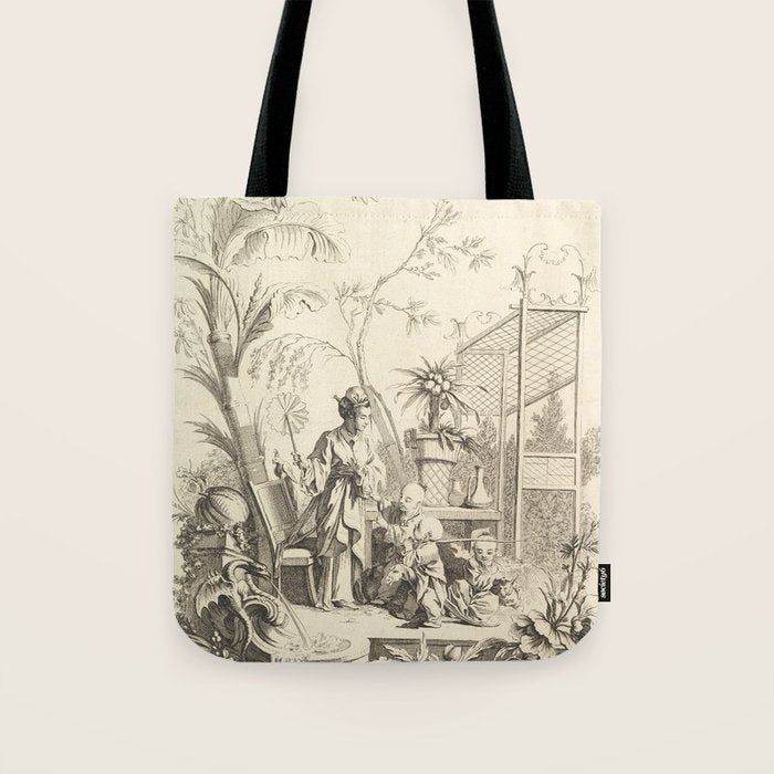 Grisaille Chinoiserie Tote Bag Gallery Image 1