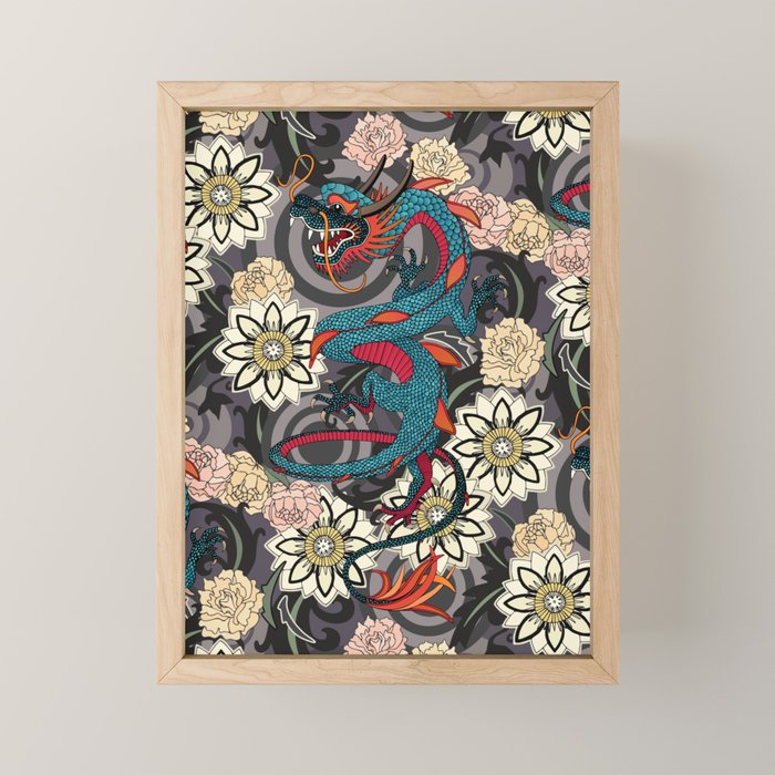 dragon tattoo dark Mini Art Print Gallery Image 1