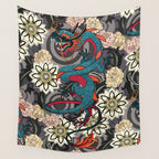 dragon tattoo dark Wall Tapestry Gallery Image 4
