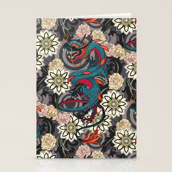 dragon tattoo dark Stationery Card Gallery Image 1