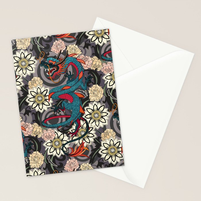 dragon tattoo dark Stationery Card Gallery Image 2