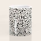 Black and White Retro Floral 2 Coffee Mug Gallery Image 4