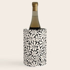 Black and White Retro Floral 2 Wine Chiller Gallery Image 1