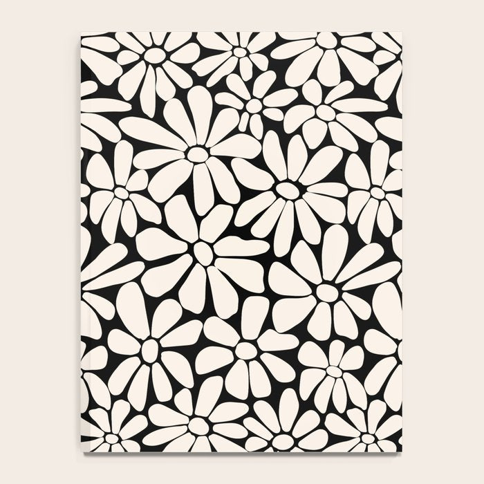 Black and White Retro Floral 2 Notebook Gallery Image 4