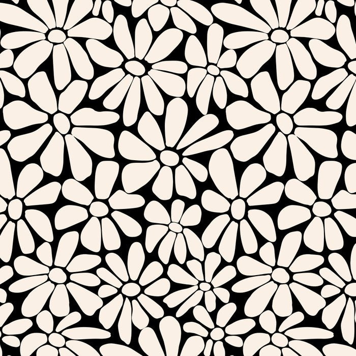 Black and White Retro Floral 2 Coffee Mug Gallery Image 2