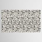 Black and White Retro Floral 2 Tablecloth Gallery Image 2