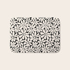 Black and White Retro Floral 2 Bath Mat Gallery Image 1