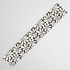 Black and White Retro Floral 2 Table Runner Gallery Image 3