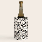 Black and White Retro Floral 2 Wine Chiller Gallery Image 2
