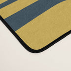 Mid Century Modern Piquet Abstract Multi Geometric Pattern in Navy Blue and Light Mustard Desk Mat Gallery Image 4