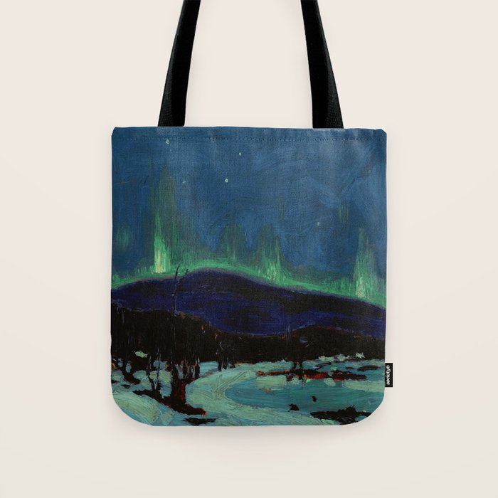 Tom Thomson Northern Lights Canadian Landscape Artist Tote Bag Gallery Image 1