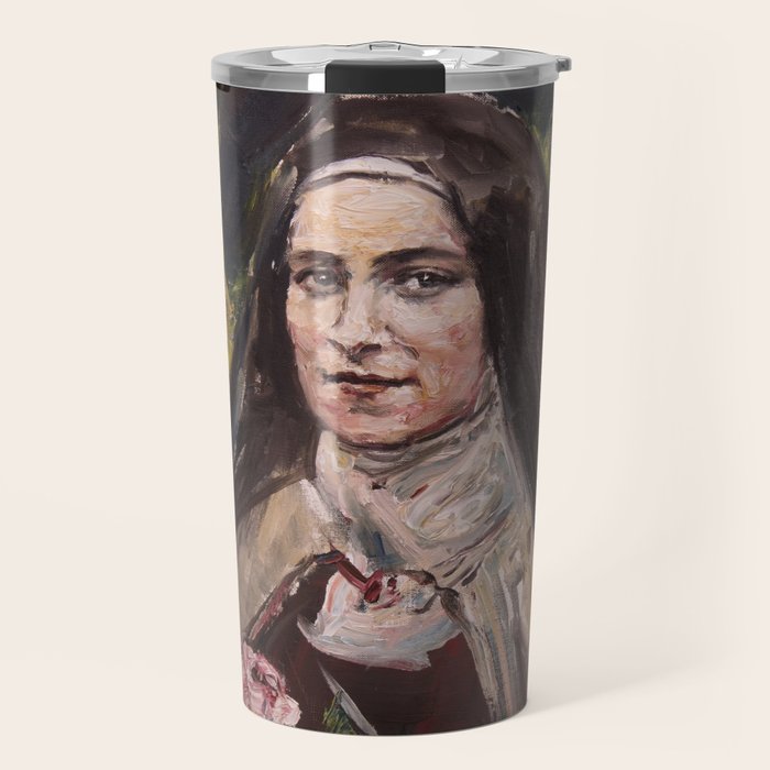 Roses de la Passion. St. Théresè of Lisieux Travel Mug Gallery Image 1