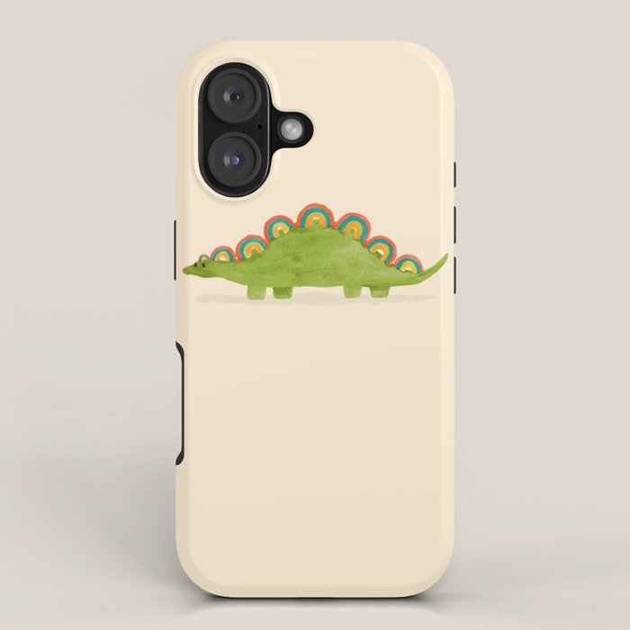 Rainbow colored dinosaur (stegosaurus) iPhone Case Gallery Image 1