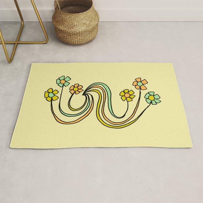 bloom where you are planted // waves and flowers Rug Gallery Image 1