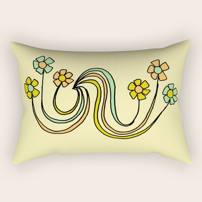 bloom where you are planted // waves and flowers Rectangular Pillow Gallery Image 1