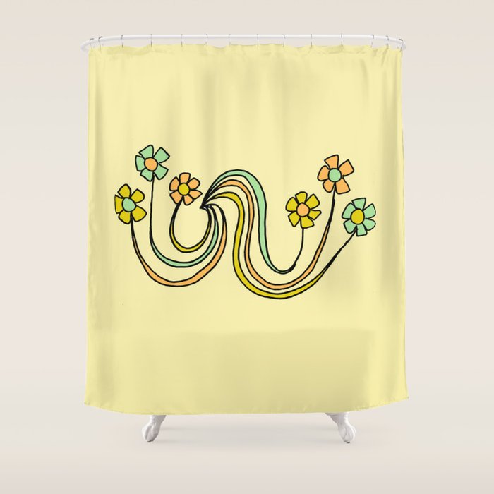 bloom where you are planted // waves and flowers Shower Curtain Gallery Image 1