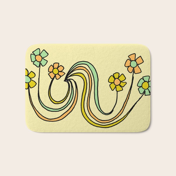 bloom where you are planted // waves and flowers Bath Mat Gallery Image 1