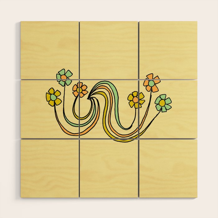 bloom where you are planted // waves and flowers Wood Wall Art Gallery Image 1