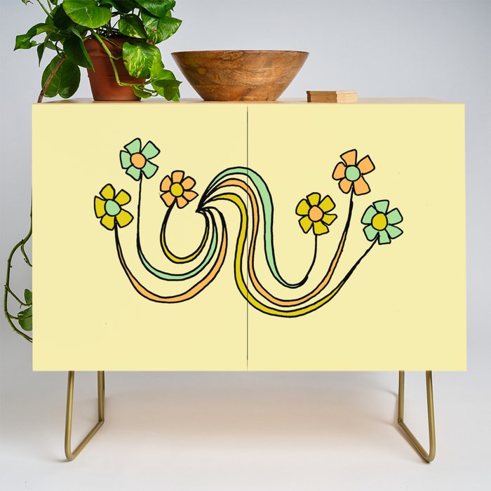 bloom where you are planted // waves and flowers Credenza Gallery Image 1