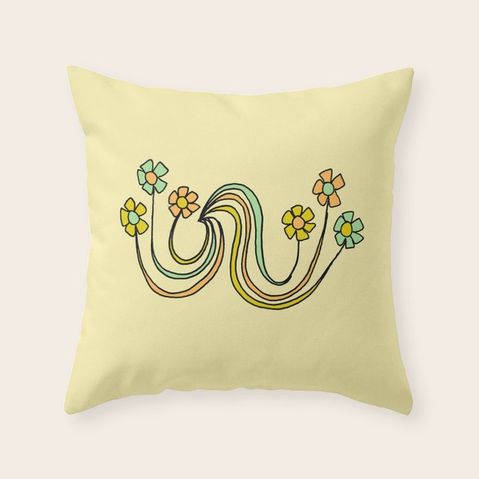 bloom where you are planted // waves and flowers Throw Pillow Gallery Image 6