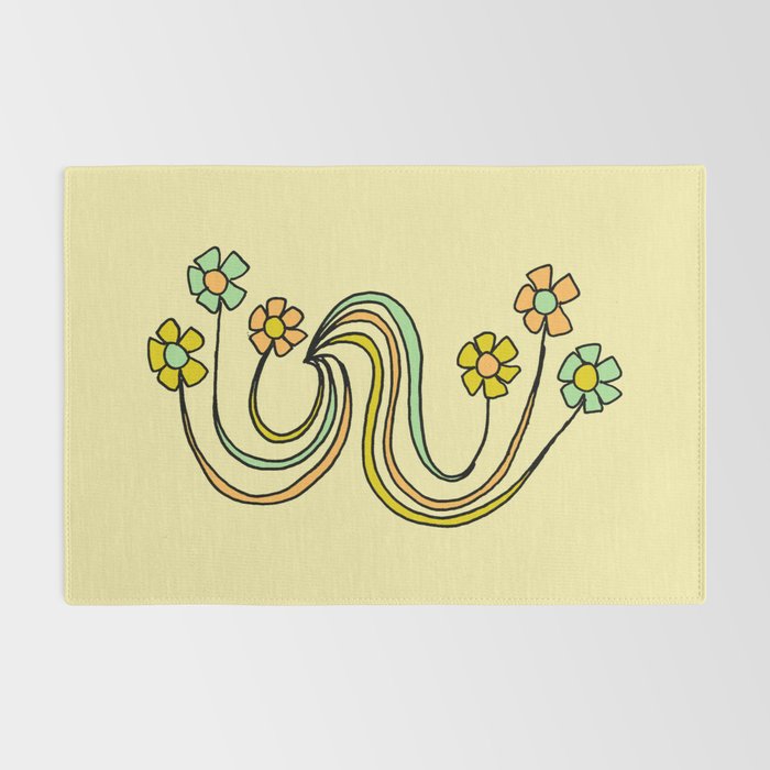 bloom where you are planted // waves and flowers Rug Gallery Image 2