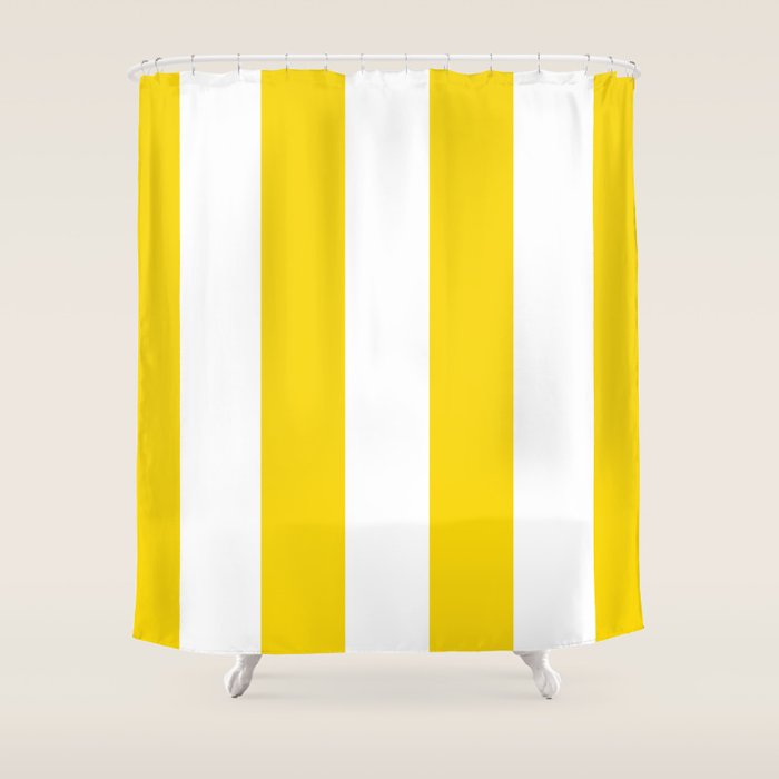 Cabana Yellow Vacation Stripe Shower Curtain Gallery Image 1