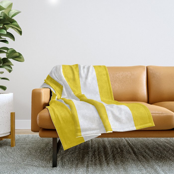 Cabana Yellow Vacation Stripe Throw Blanket Gallery Image 1