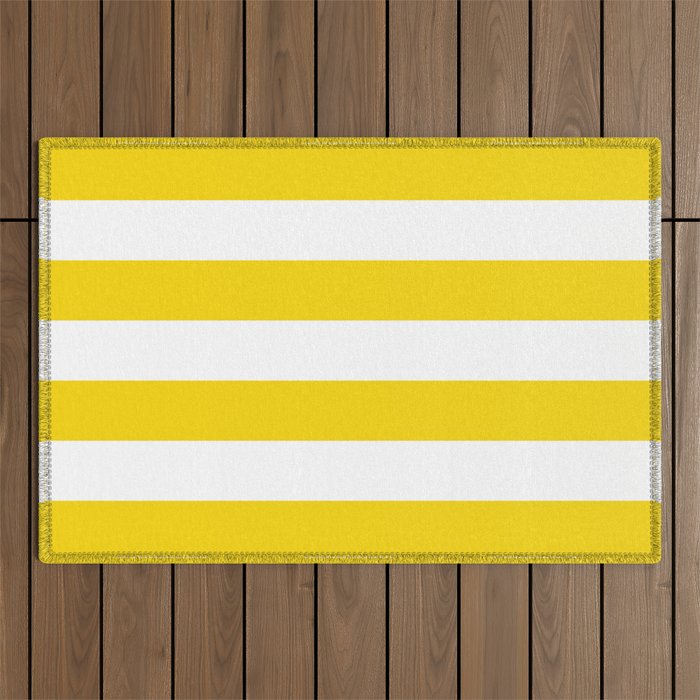 Cabana Yellow Vacation Stripe Outdoor Rug Gallery Image 1