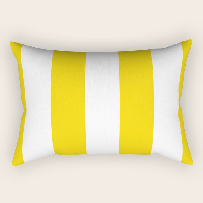 Cabana Yellow Vacation Stripe Rectangular Pillow Gallery Image 1