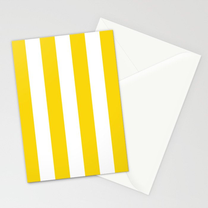 Cabana Yellow Vacation Stripe Stationery Card Gallery Image 2