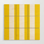 Cabana Yellow Vacation Stripe Wood Wall Art Gallery Image 1