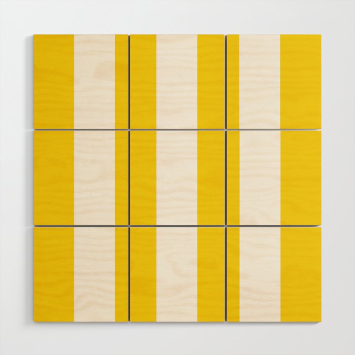 Cabana Yellow Vacation Stripe Wood Wall Art Gallery Image 1