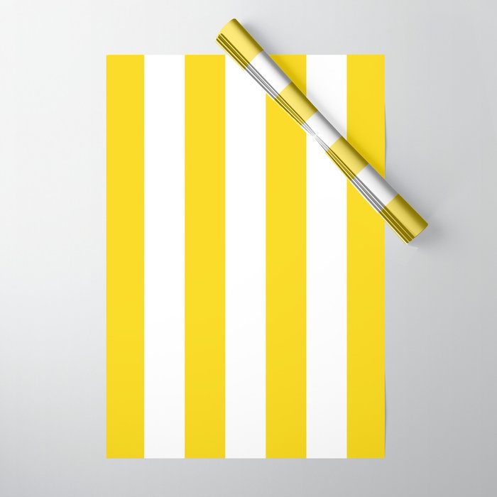 Cabana Yellow Vacation Stripe Wrapping Paper Gallery Image 1