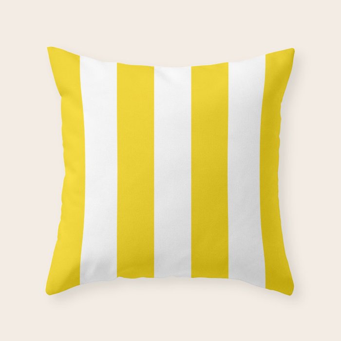 Cabana Yellow Vacation Stripe Throw Pillow Gallery Image 1