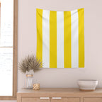 Cabana Yellow Vacation Stripe Wall Tapestry Gallery Image 2