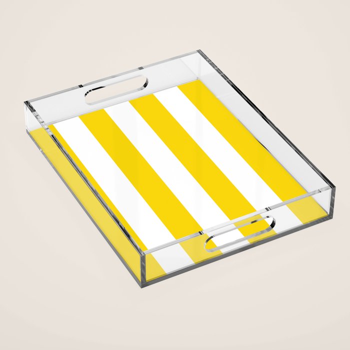 Cabana Yellow Vacation Stripe Acrylic Tray Gallery Image 1