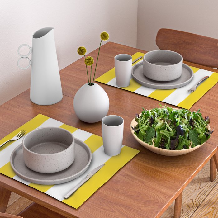 Cabana Yellow Vacation Stripe Placemat Gallery Image 2