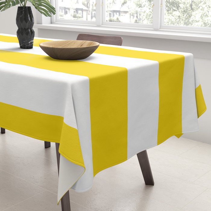 Cabana Yellow Vacation Stripe Tablecloth Gallery Image 3