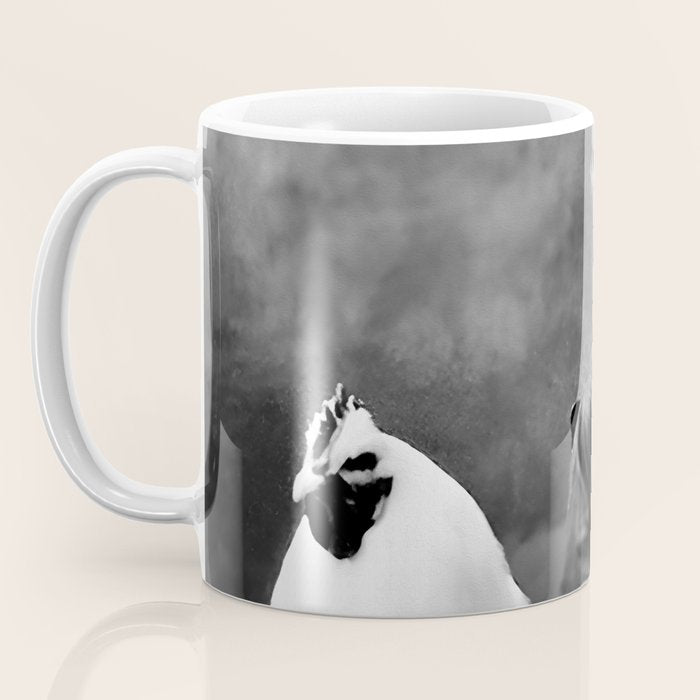 Boy And Chicken, Funny Black and White Old Photo Coffee Mug Gallery Image 3