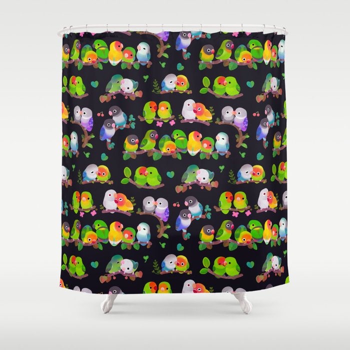 Lovebird - dark Shower Curtain Gallery Image 1
